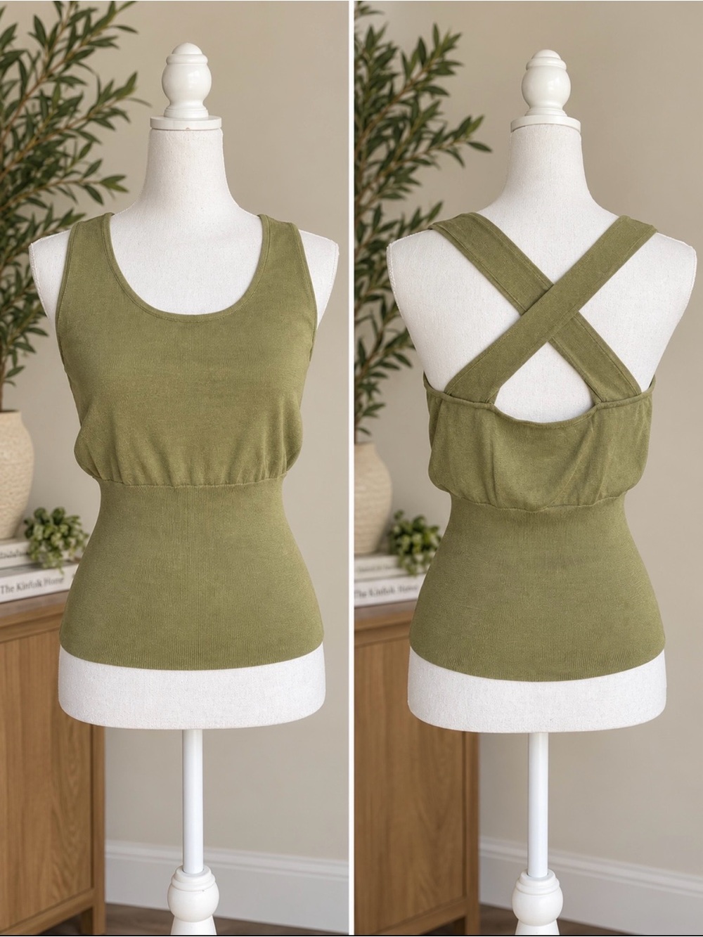 August Silk Crossback Tank Top sz XL